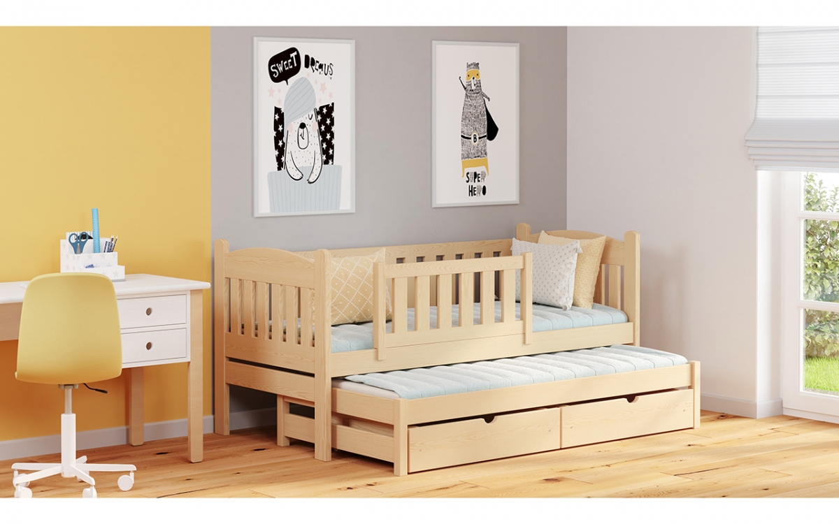 postel dětské přízemní výsuvná Alvins - Borovice, 90x200 postel dětské přízemní výsuvná Alvins - Barva Borovice