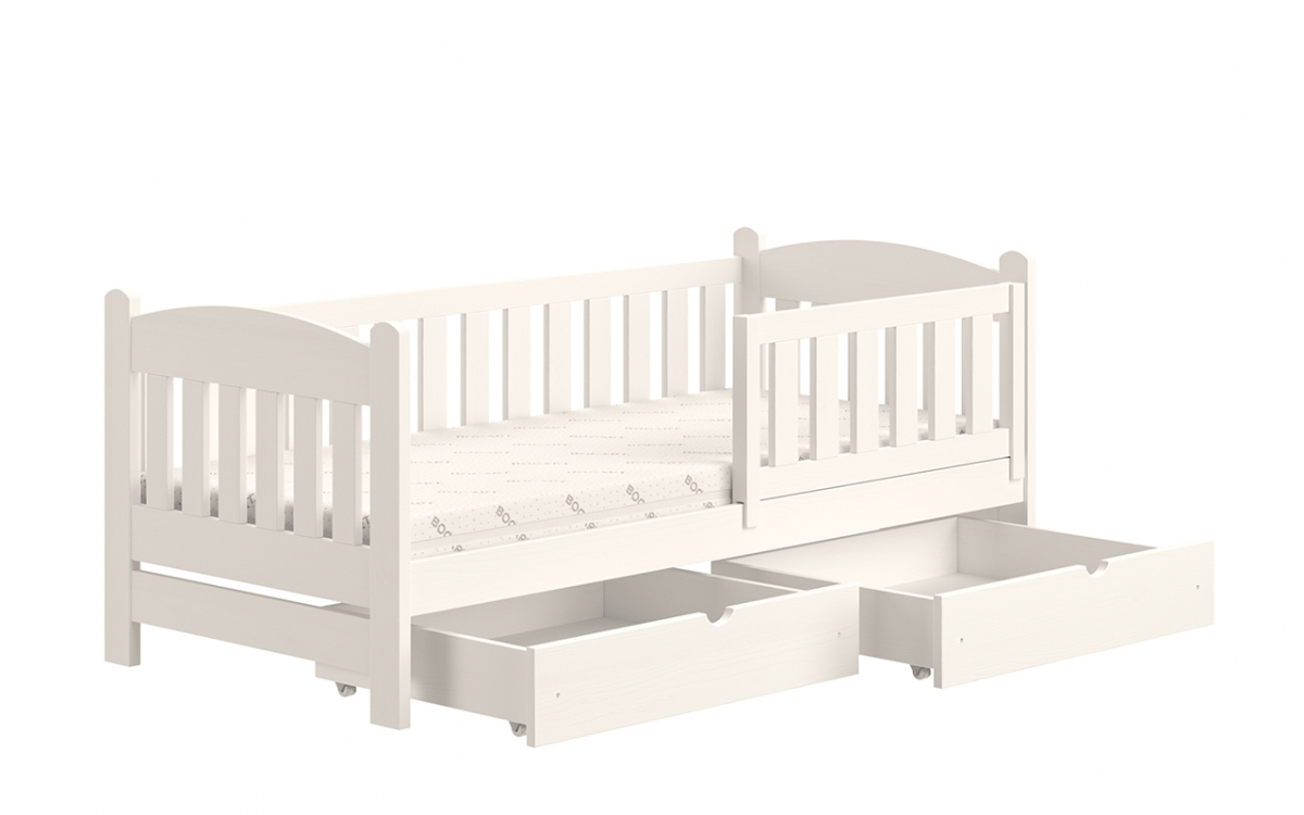 Dřevěná dětská postel Alvins DP 002 - Bílý, 90x190 Dřevěná dětská postel Alvins DP 002 - Barva Bílý 