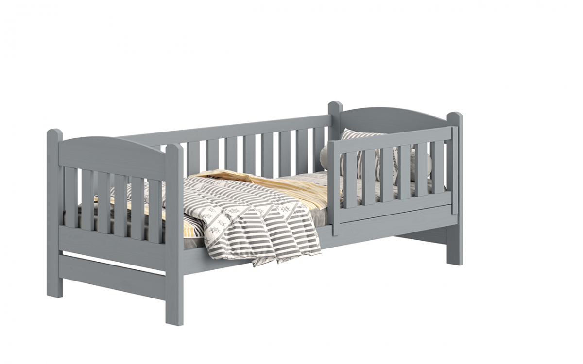 Dřevěná dětská postel Alvins DP 002 - šedý, 90x190 Dřevěná dětská postel Alvins DP 002 - Barva šedý
