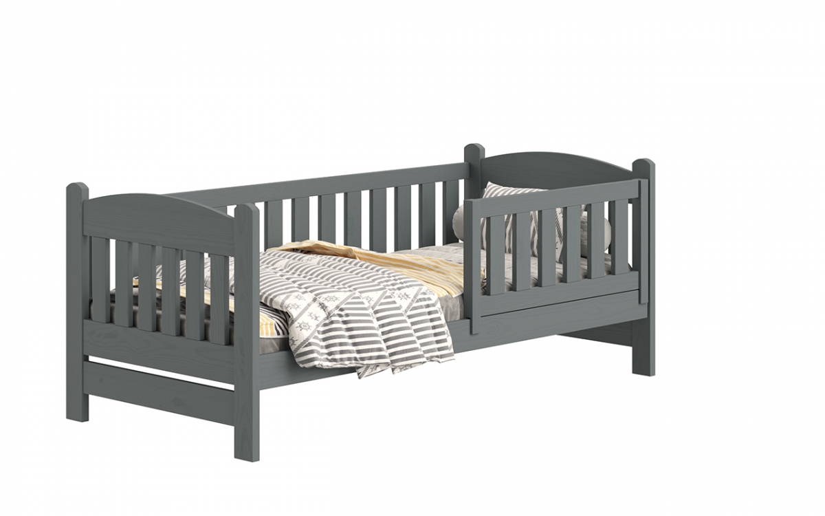 Dřevěná dětská postel Alvins DP 002 - grafit, 70x140 Dřevěná dětská postel Alvins DP 002 - Barva Grafit 