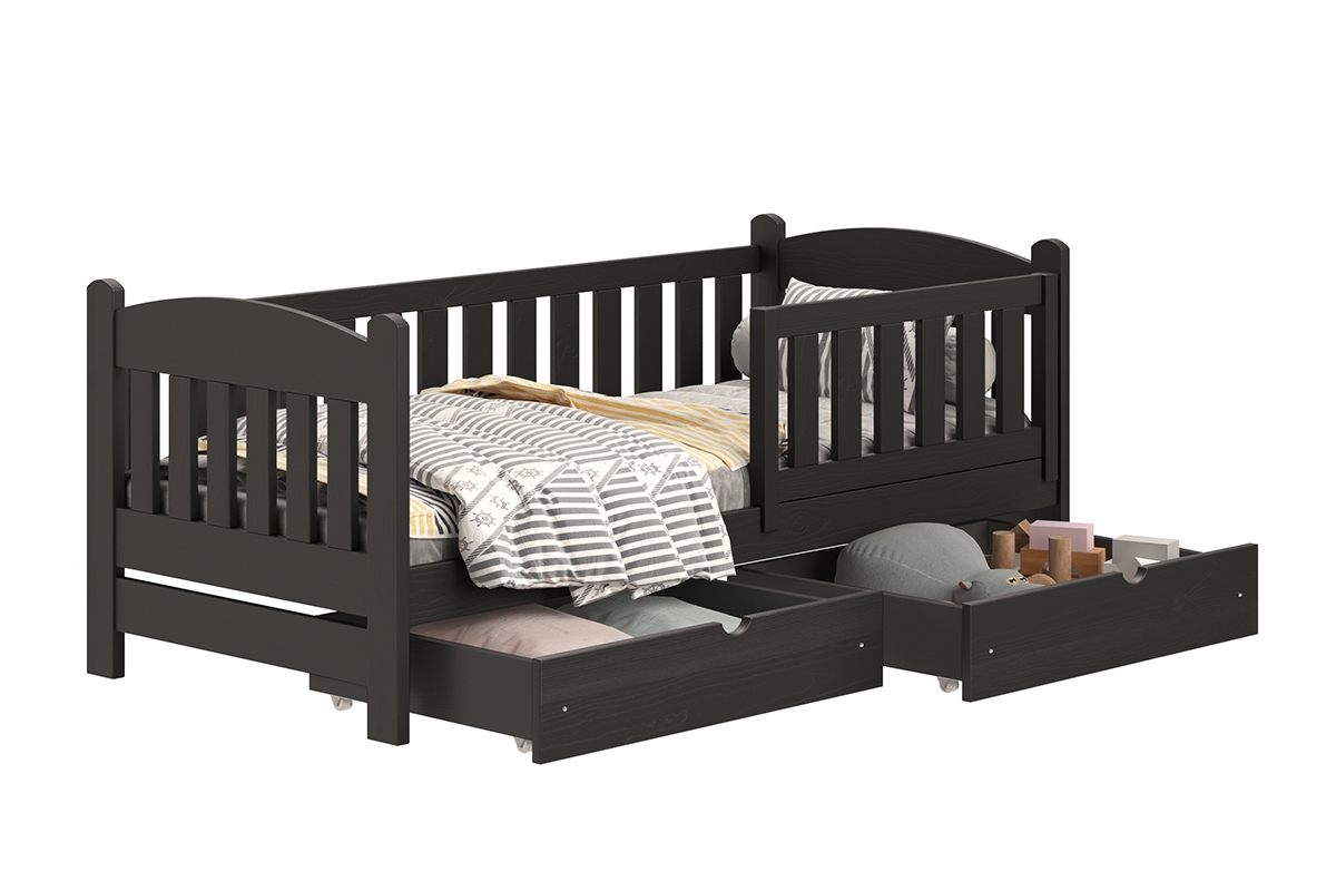 Detská posteľ drevená Alvins DP 002 - Čierny, 90x190 Detská posteľ drevená Alvins DP 002 - Farba Čierny 
