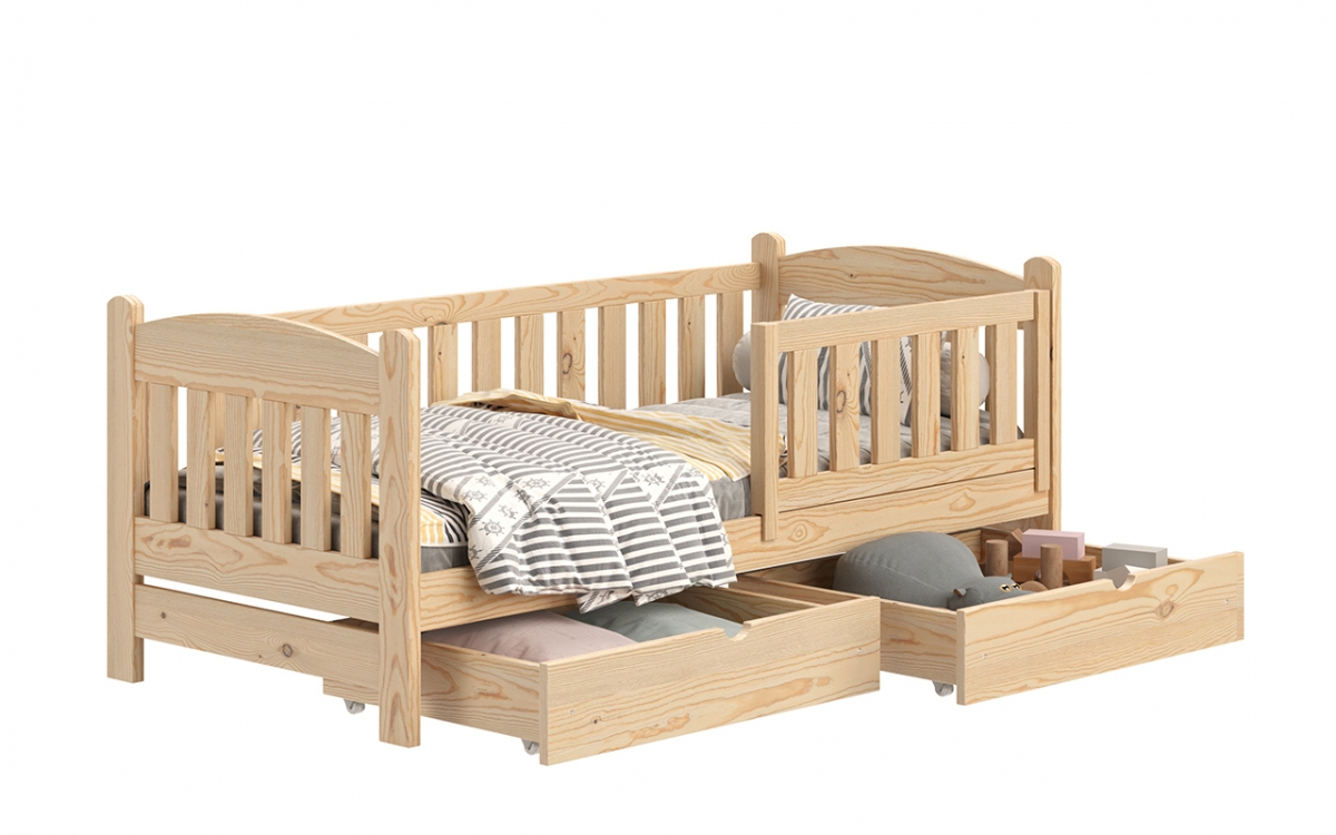 Dřevěná dětská postel Alvins DP 002 - Borovice, 90x190 Dřevěná dětská postel Alvins DP 002 - Barva Borovice 