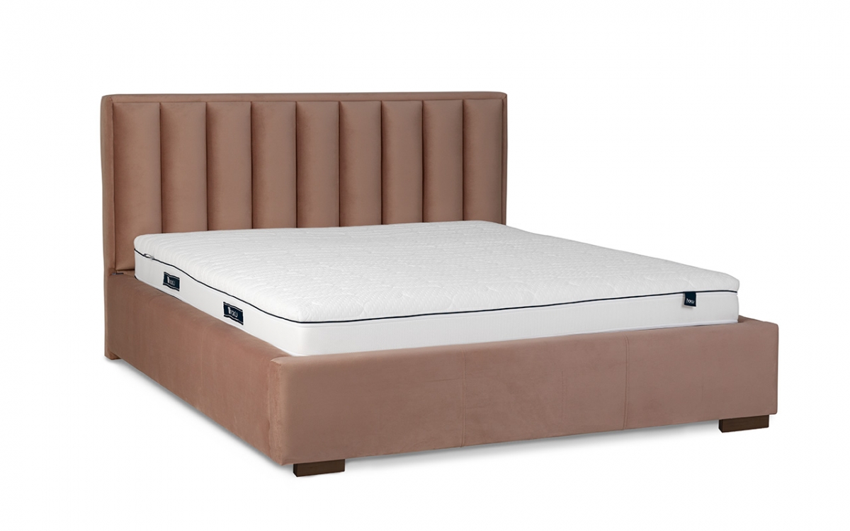 Posteľ čalúnená do spálne s úložným priestorom Misel - 160x200 posteľ do spálne z wysokim wezglowiem 