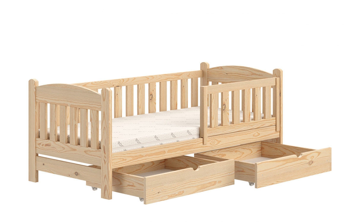 Detská posteľ drevená Alvins DP 002 - Borovica, 80x180 Łóżko dziecięce drewniane Alvins - Kolor Sosna 