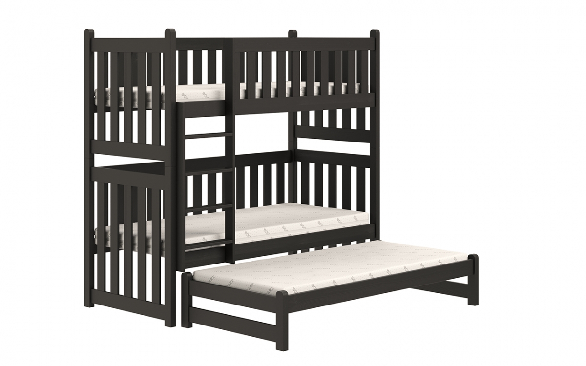 postel patrová  výsuvná Swen PPV 023 - Černý, 80x200 postel patrová  výsuvná Swen - Barva Černý 