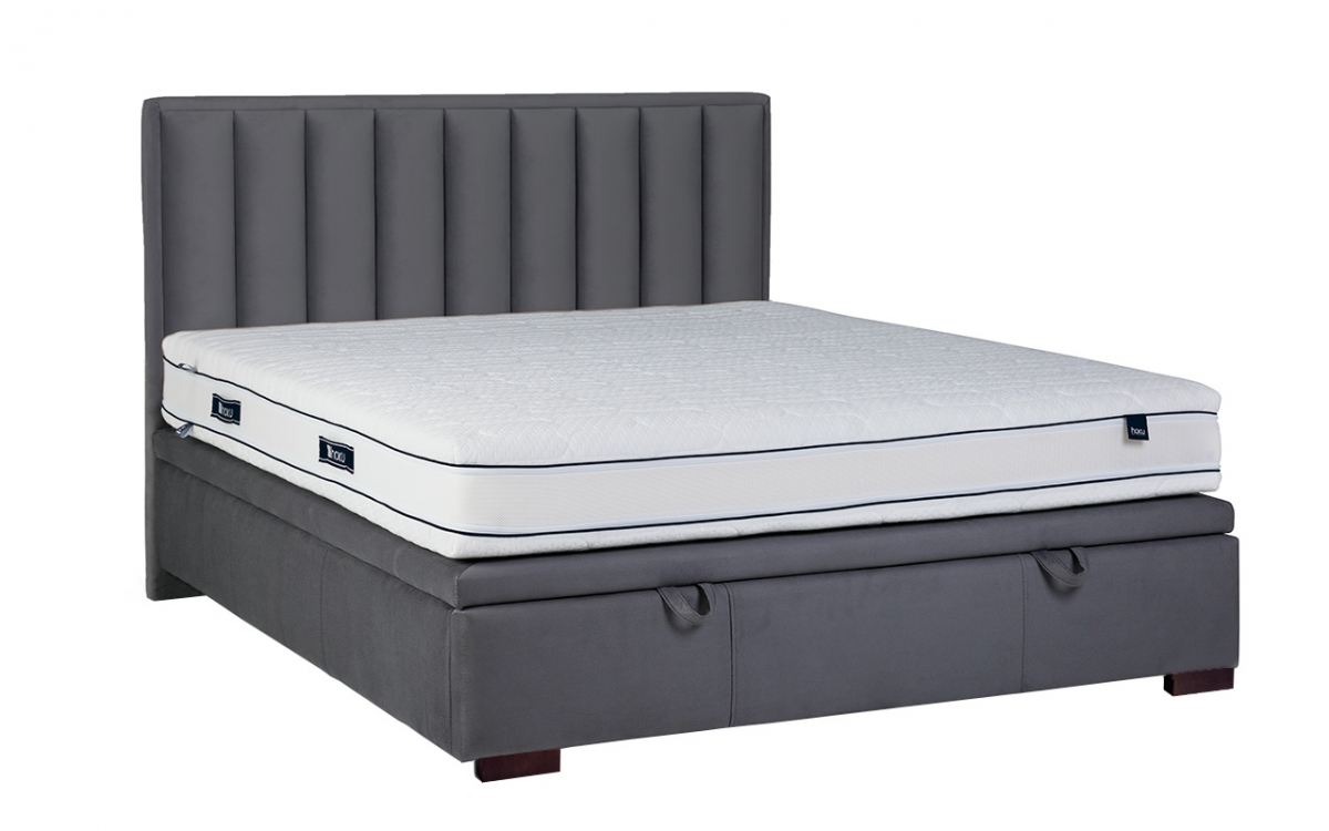 Posteľ do spálne s čalúneným roštom a úložným priestorom Misel - 160x200 šedá posteľ do spálne 160 Misel 