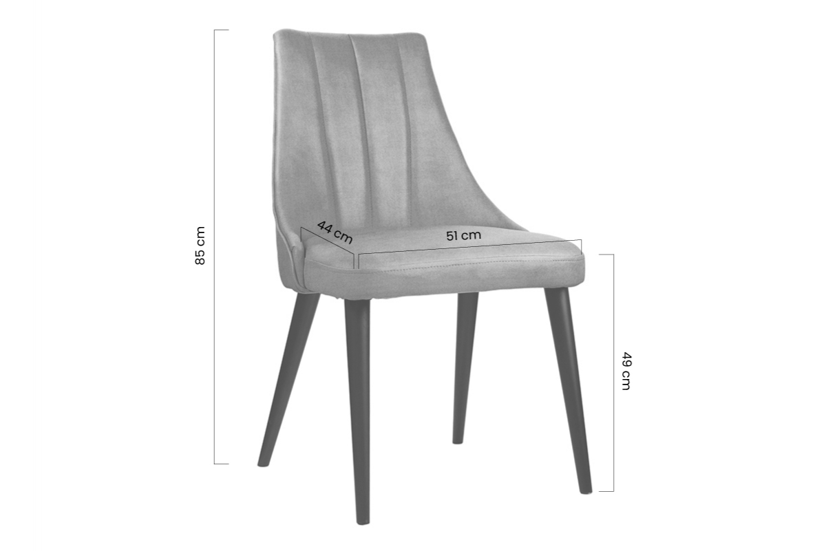 židle drewniane Valerii s čalouněným sedákem - hořčice Monolith 48 / černé Nohy dřevěna židle Valeri s čalouněným sedákem - tmavý Zelený Monolith 37 / černé Nohy - Rozměry