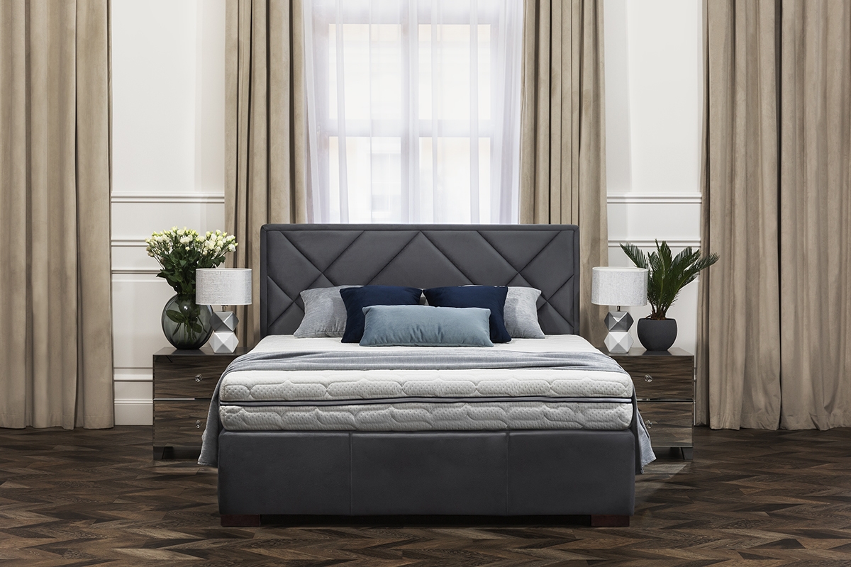 Posteľ čalúnená do spálne s úložným priestorom Simen - 160x200  posteľ Simen w rozmiarze 160