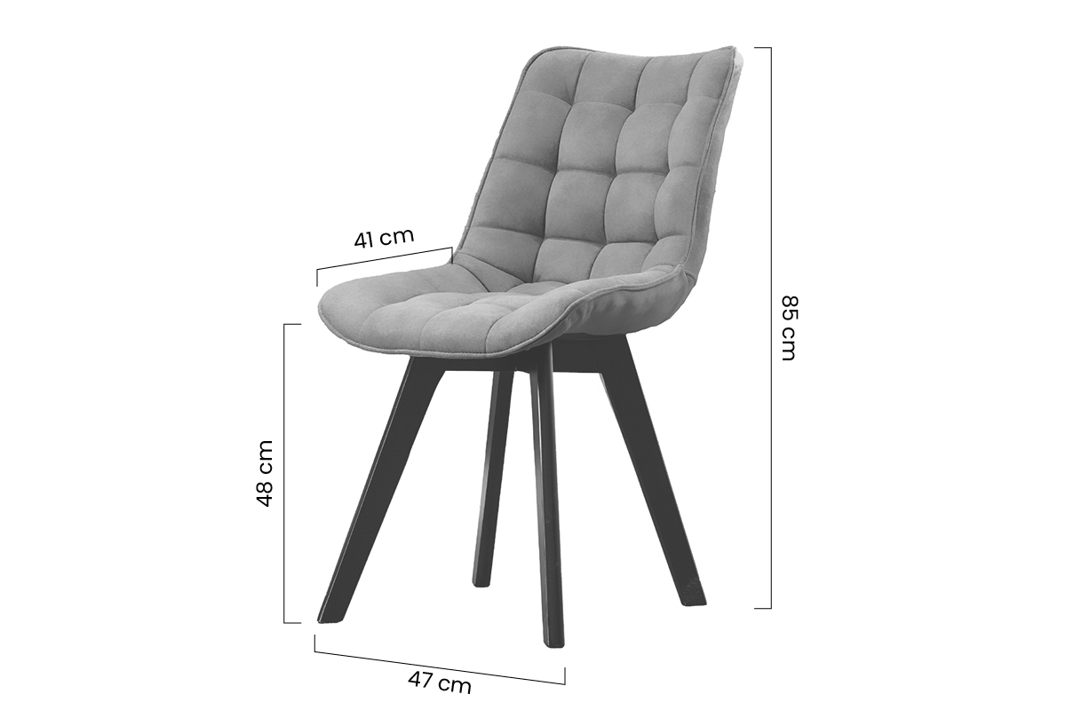 židle čalouněné Prato na drewnianych nogach - šalvěj Cloud 33 / černé Nohy židle čalouněné Prato na drewnianych nogach - šalvěj Cloud 33 / černé Nohy - Rozměry