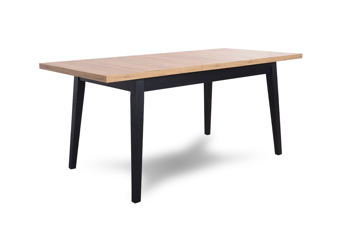 stôl rozkladany 120-160 Paris na drewnianych nogach stôl do jedálne Paris Plyta Laminowana Dub Craft zlaté + Čierna Podstavec