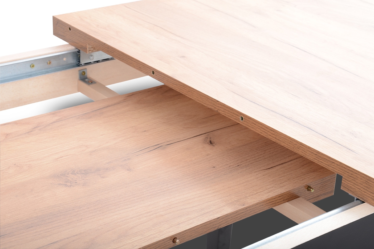 Stůl rozkladany 160-200 Paris na drewnianych nogach - Dub lancelot / biale Nohy Stůl laminowany