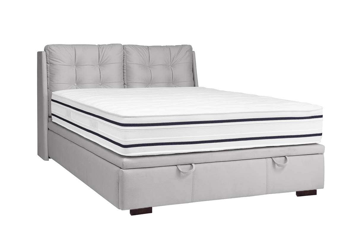 postel pro ložnice s čalouněným stelazem a úložným prostorem Branti - 160x200 wygodne postel pro ložnice Branti 160