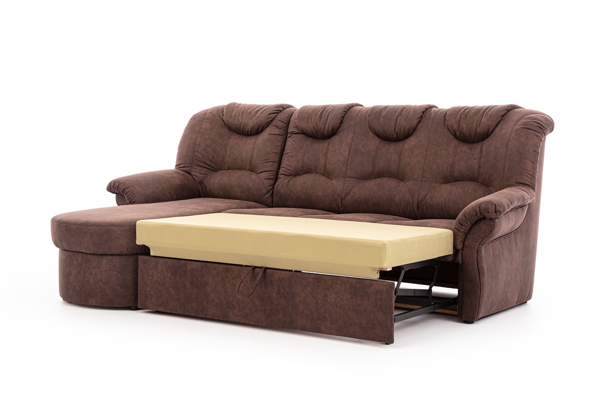 Canapea de colț Lonigo Mini pe partea stângă cu funcție de dormit - maro Preston 24 Canapea pe partea stângă pentru camera de zi Lonigo Mini 
