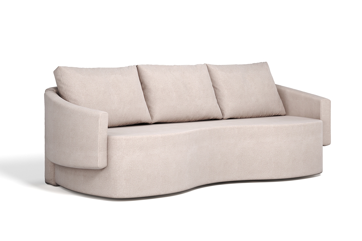 Karien összecsukható kanapé a nappaliba - bézs Element 17 - nagy rugalmasságú szivacs HR  Kanapa rozkładana do salonu Karien