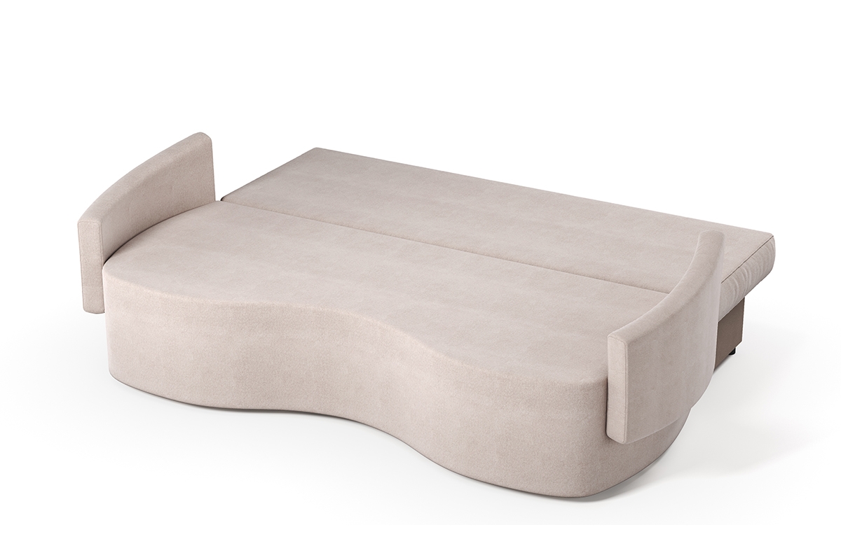 Karien kinyitható kanapé a nappaliba - bézs Element 17 - nagy rugalmasságú szivacs HR  Kanapé alvó funkcióval Karien - powierzchnia spania 