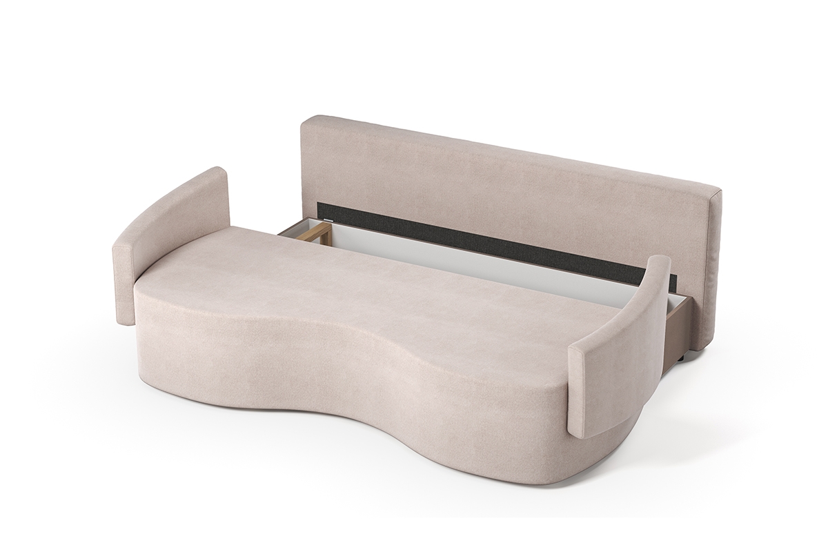 Karien kinyitható kanapé a nappaliba - bézs Element 17 - nagy rugalmasságú szivacs HR  Kanapé alvó funkcióval Karien - pojemnik na posciel 