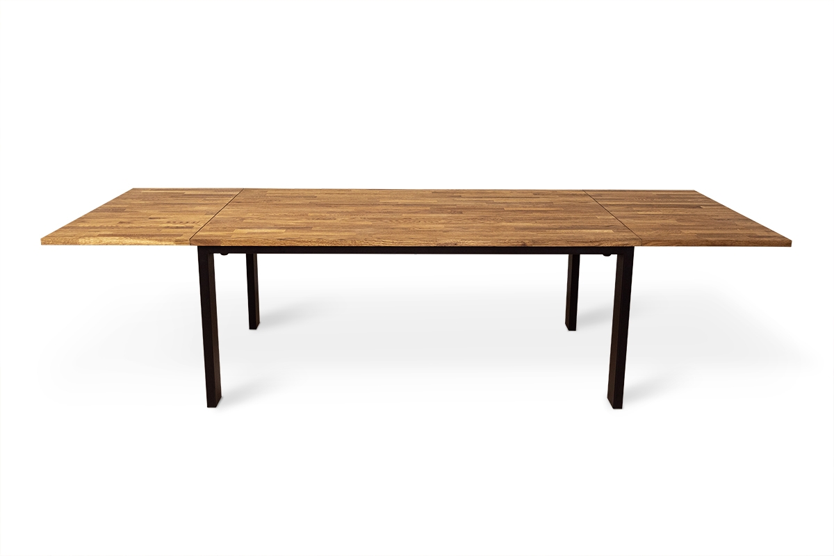 Stôl Drevené Loft Rozalio 140x80 - Dub tmavý Stôl Drevené Loft Rozalio - Dub prírodné z dostawkami 