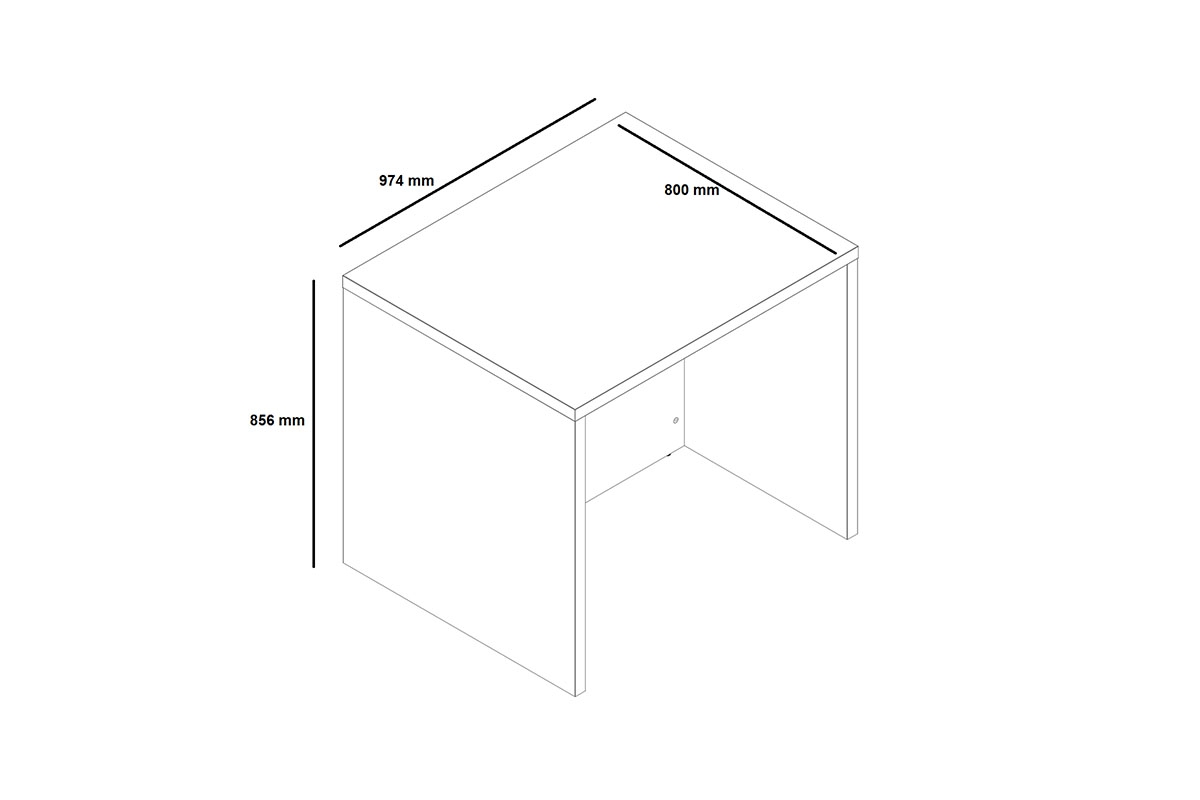 Wyspa kuchyňská Bez skříněk 90 cm - Dub wotan / šedý grafit Wyspa kuchyňská Bez skříněk 90 cm - Rozměry