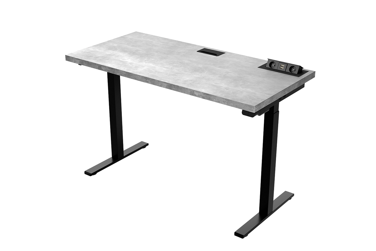 Terin íróasztal, elektromosan állítható magasság - 120 cm - világos beton  íroasztal elektryczne Terin z regulacja wysokosci 135 cm - világos beton 