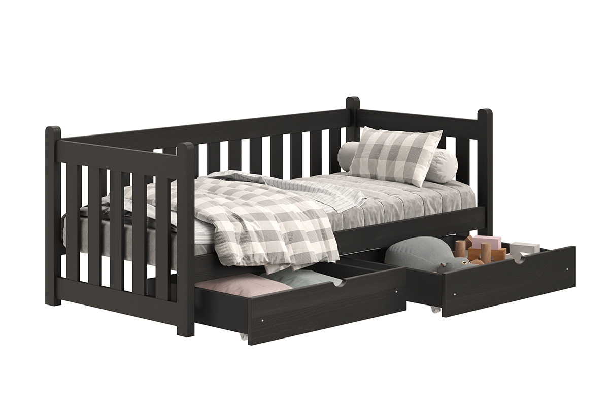 postel přízemní drewniane Swen DP 001 - Černý, 90x190 postel přízemní drewniane Swen DP 001 - Černý