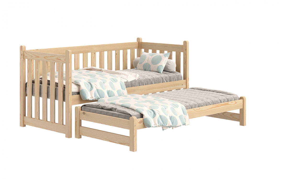 postel přízemní výsuvná Swen s zásuvkami - Borovice, 80x160 postel přízemní výsuvná Swen - Barva Borovice 