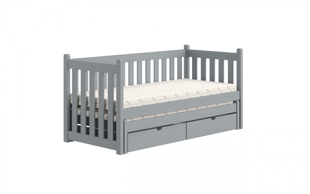 postel přízemní výsuvná Swen s zásuvkami - šedý, 80x200 postel přízemní výsuvná Swen - Barva šedý 