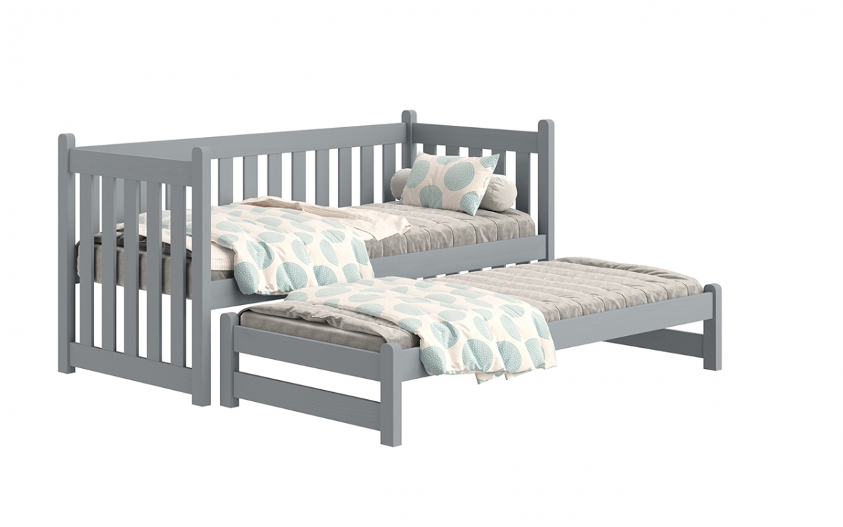 postel přízemní výsuvná Swen s zásuvkami - šedý, 90x190 postel přízemní výsuvná Swen - Barva šedý 