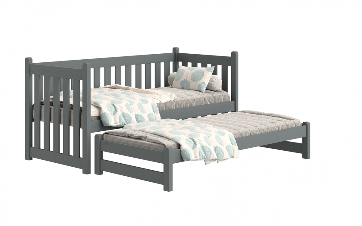 postel přízemní výsuvná Swen s zásuvkami - grafit, 80x200 postel přízemní výsuvná Swen - Barva Grafit 