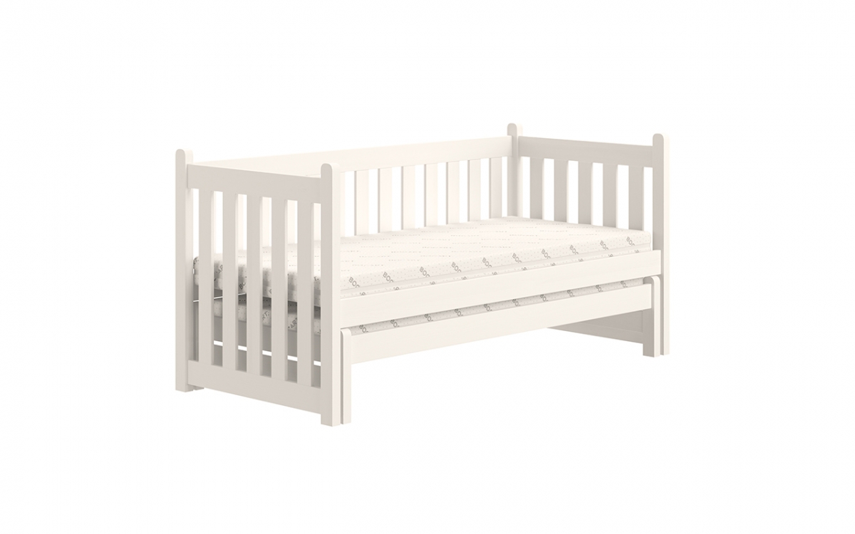 postel přízemní výsuvná Swen s zásuvkami - Bílý, 90x200 postel přízemní výsuvná Swen - Barva Bílý 