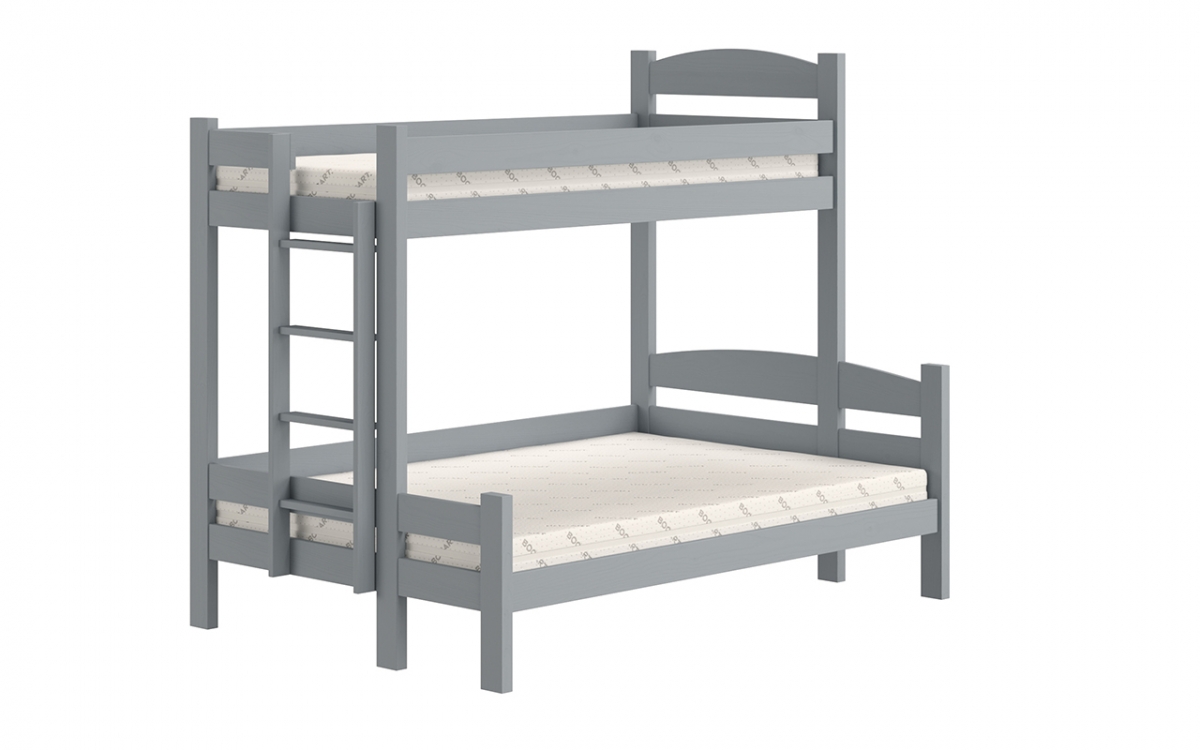 postel patrová  s zásuvkami Lovic levá - šedý, 80x200/140x200 postel patrová  s zásuvkami Lovic - šedý