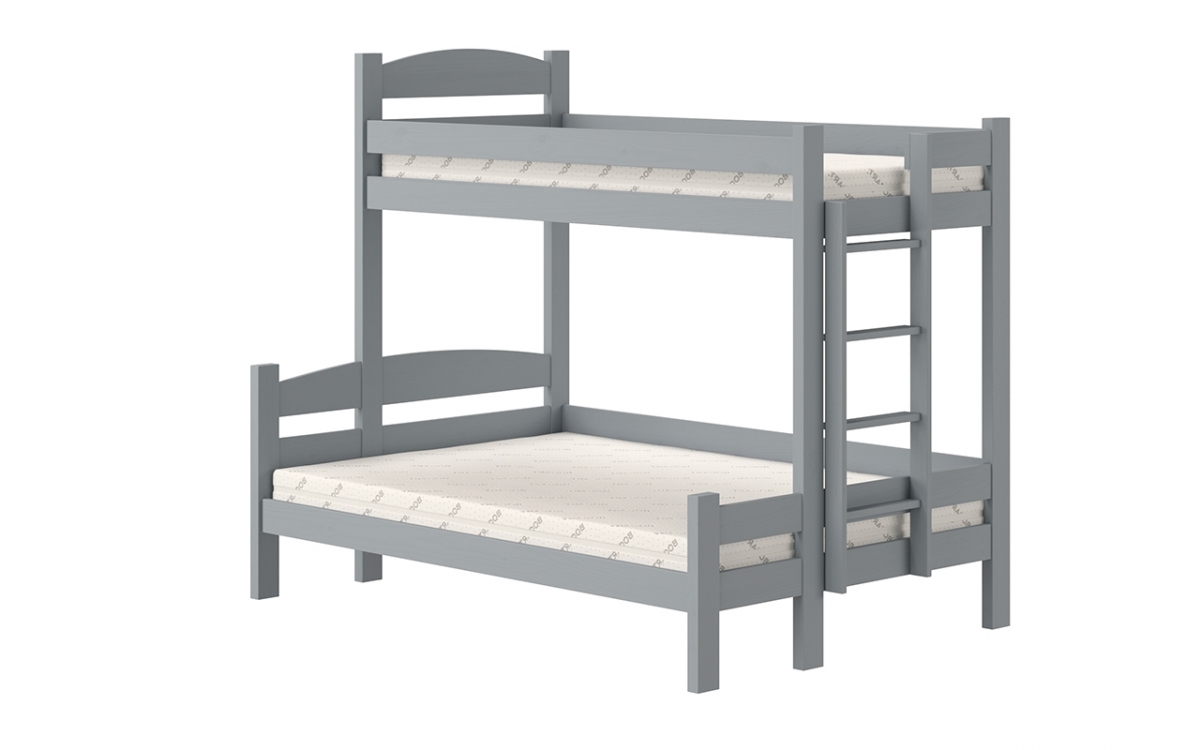 postel patrová  s zásuvkami Lovic pravá - šedý, 80x200/140x200  postel patrová  s zásuvkami Lovic - šedý