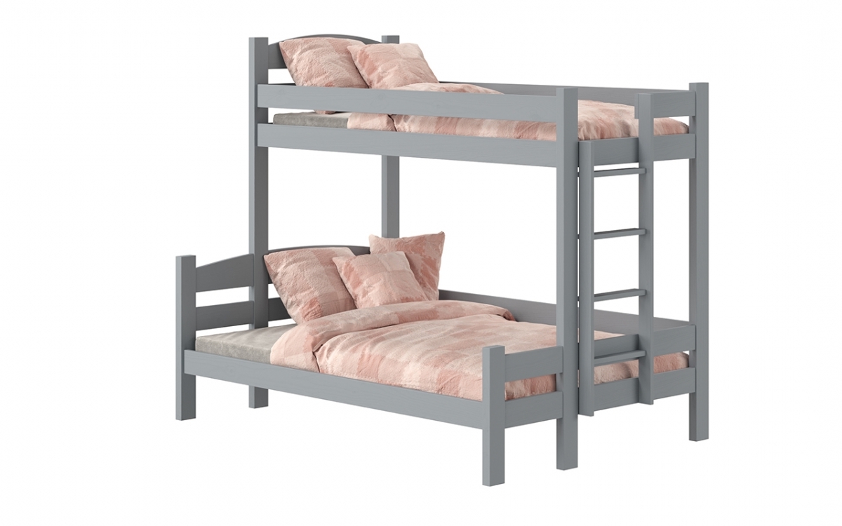 postel patrová  s zásuvkami Lovic pravá - šedý, 90x200/140x200  postel patrová  s zásuvkami Lovic - šedý
