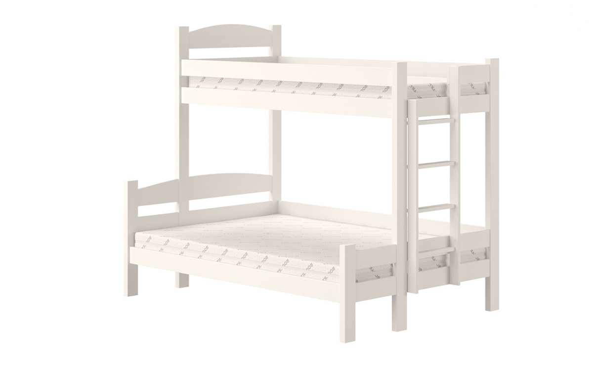 Lovic jobb oldali emeletes ágy fiókokkal - fehér, 80x200/120x200  Emeletes ágy fiokokkal Lovic - bialy