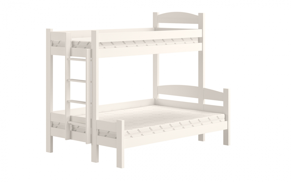 postel patrová  s zásuvkami Lovic levá - Bílý, 90x200/120x200  postel patrová  s zásuvkami Lovic - Bílý
