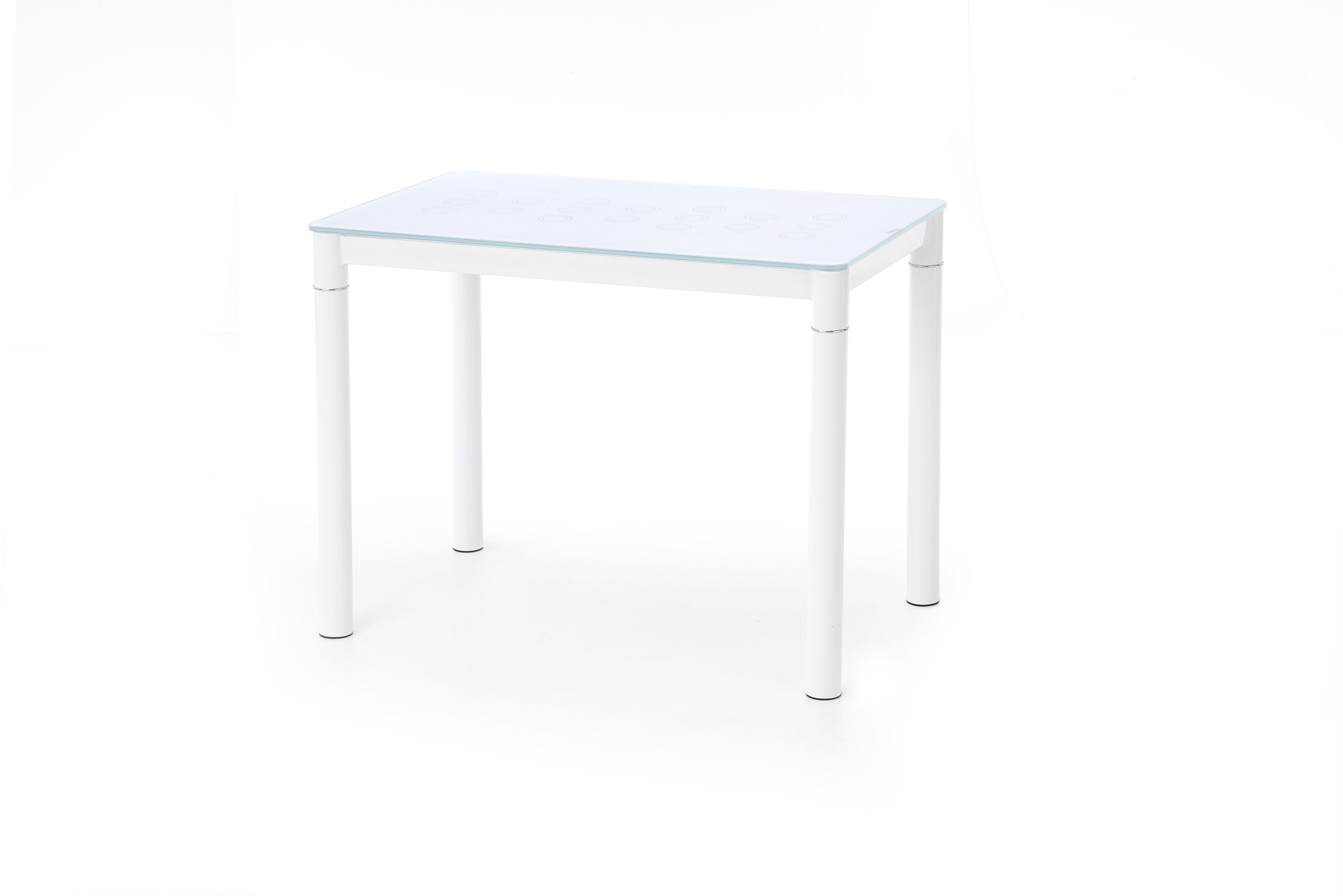Stôl do jedálne Argus 100x60 cm - mliečne sklo / biela Stół do jadalni Argus ze szklanym blatem 100x60 - mleczny / biały