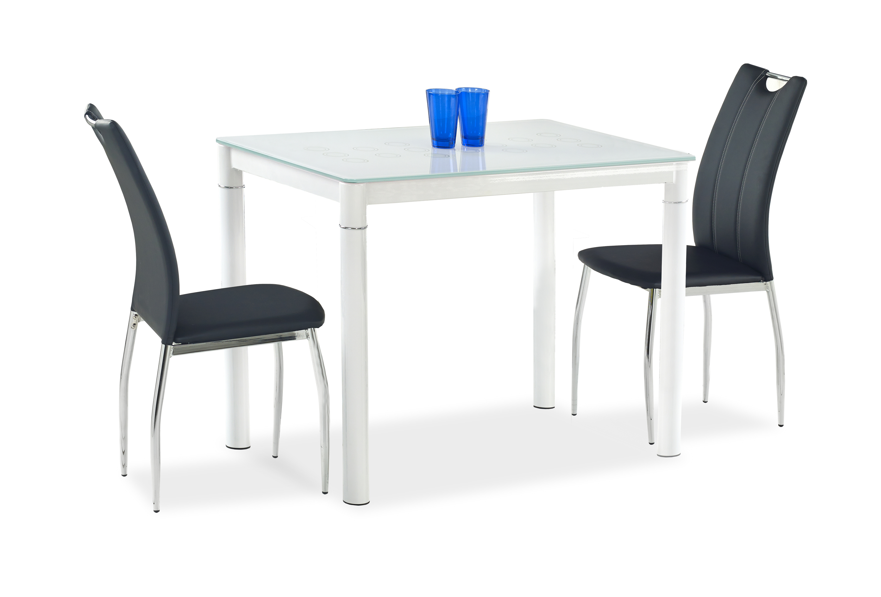 Stôl do jedálne Argus 100x60 cm - mliečne sklo / biela Stôl do jedálne Argus so sklenenou doskou 100x60 - mliečny / Biely