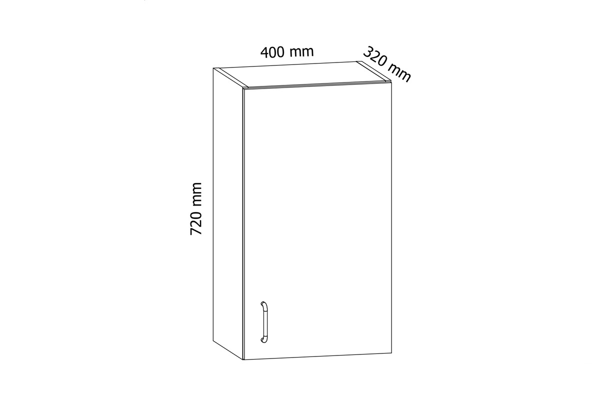 Skříňka kuchyňská závěsná jednodveřová Linea G40 - Bílá Skříňka kuchyňská závěsná jednodveřová Linea G40 - Bílá