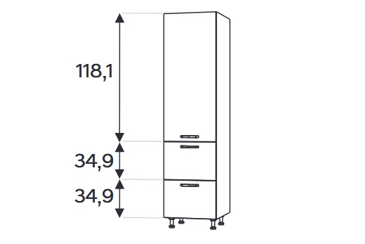 KAMMONO F11 SD60SS2 - regál Kuchynský  s dvoma zásuvkami KAMMONO F11 SD60SS2 - regál Kuchynský  s dvoma zásuvkami