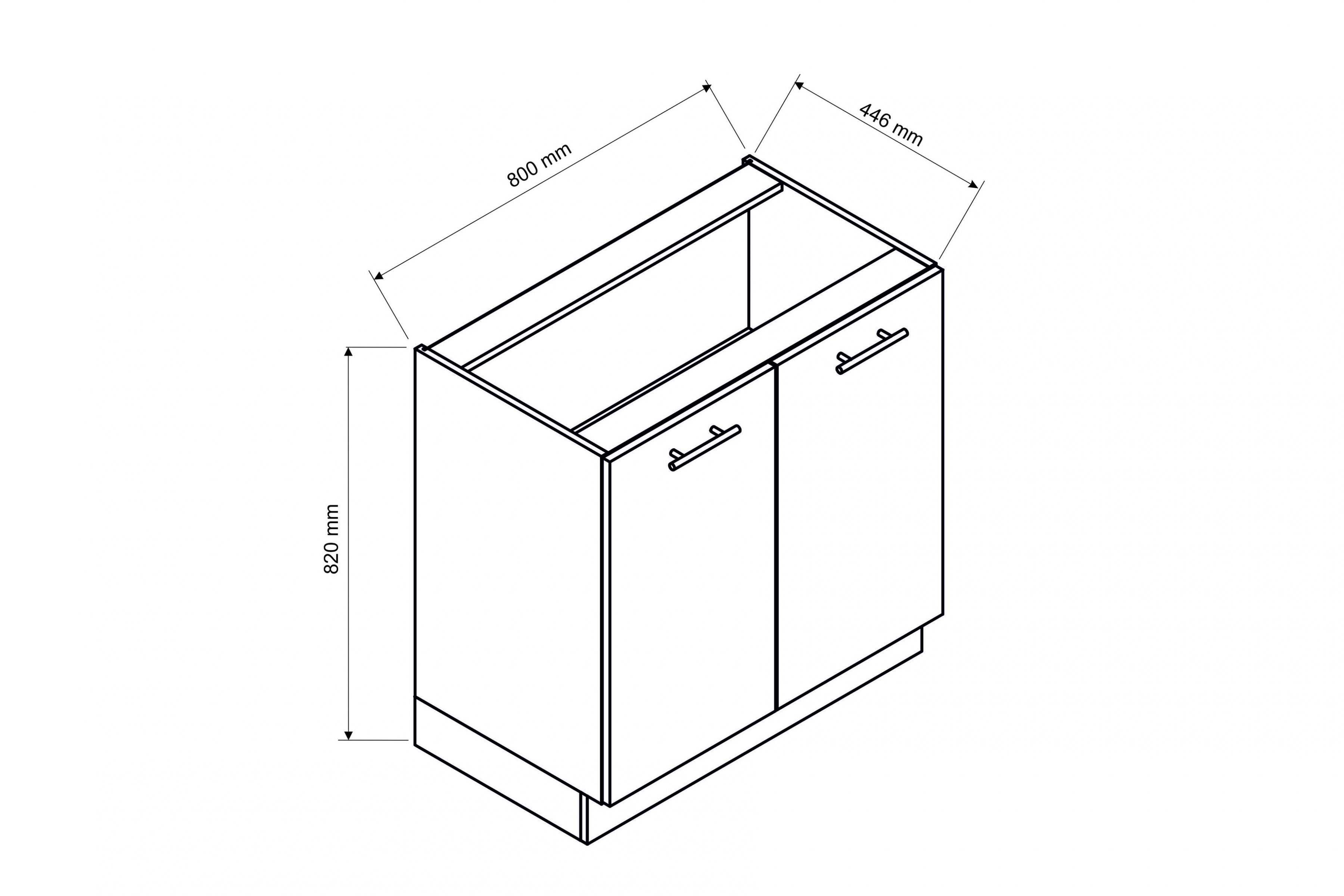 Skříňka kuchyňská spodní dvoudveřová Sonja D80 - Béžová Pískový Skříňka kuchyňská spodní dvoudveřová Sonja D80 - Béžová Pískový