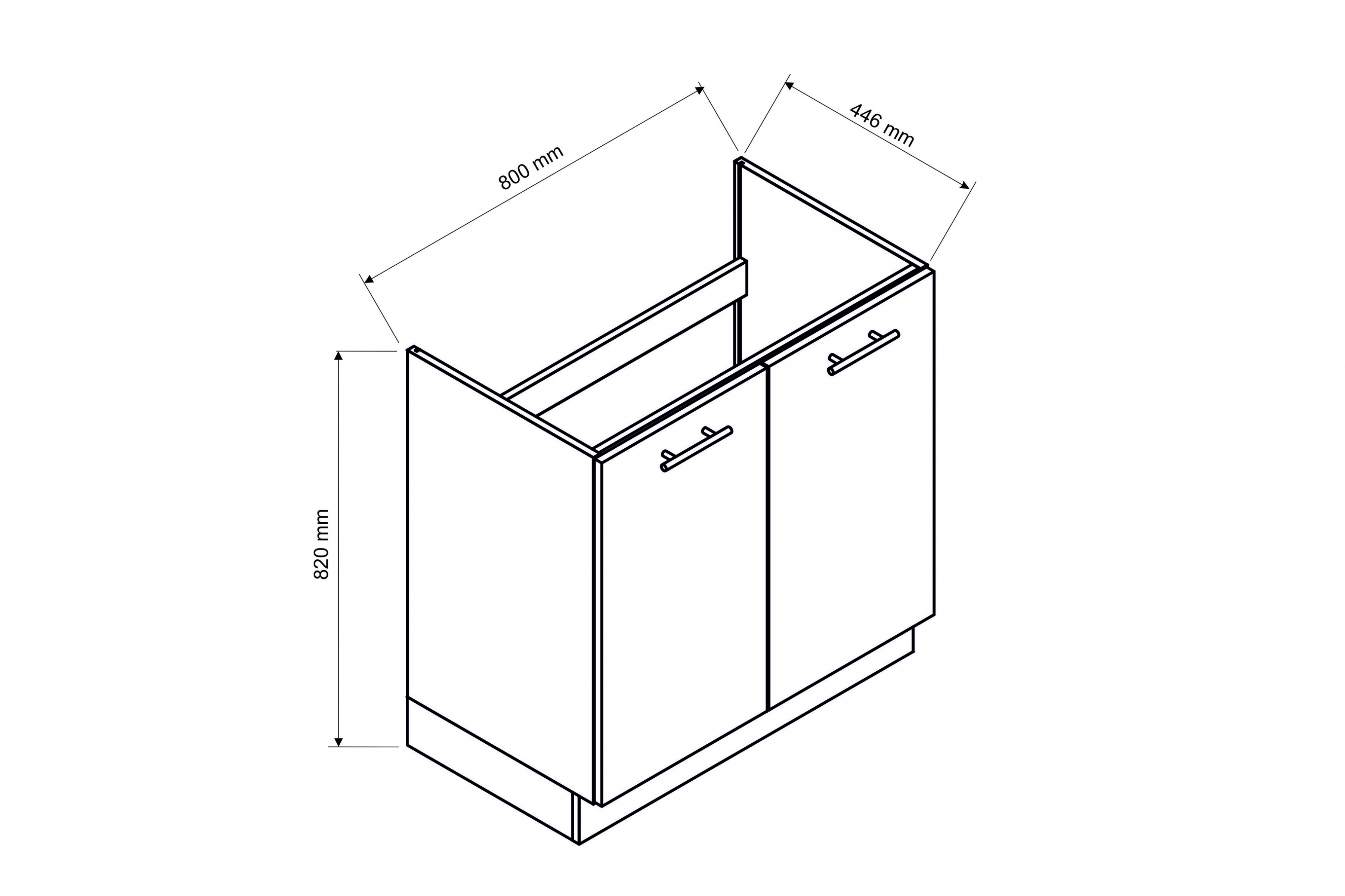 Skříňka kuchyňská dvoudveřová pod zlewozmywak Sonja D80 ZL - Béžová Pískový Skříňka kuchyňská dvoudveřová pod zlewozmywak Sonja D80 ZL - Béžová Pískový