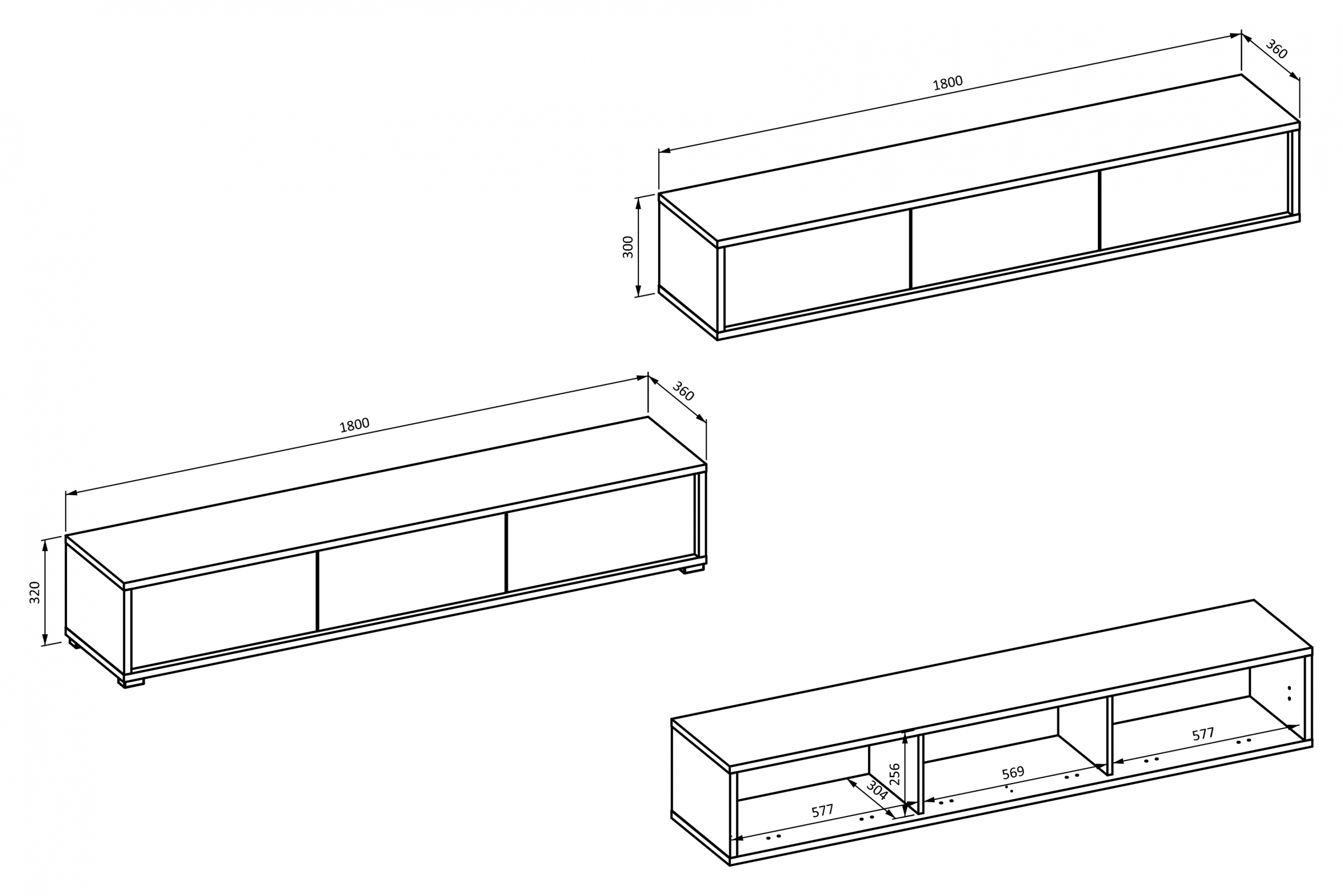 TV stolek Frida 38 - 180 cm - Dub artisan / Bílý Skříňka RTV Frida 38 - 180 cm - Dub artisan / Bílý