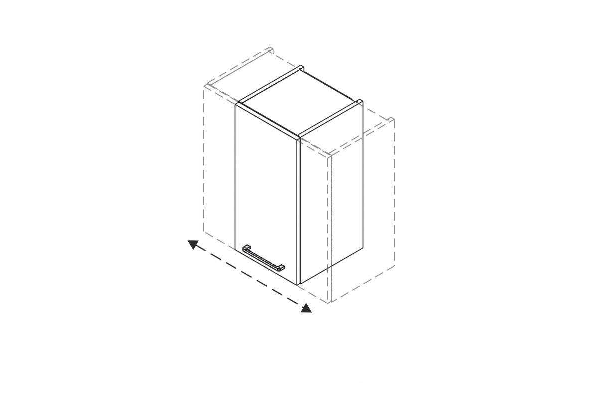 Skrinka Kuchynská závesná Kammono F11 W__.1/61_SPEC regulowana w zakresie 41-59cm KAMMONO F11 W__.1/61_SPEC - Skrinka Kuchynská závesná regulowana w zakresie 41-59cm