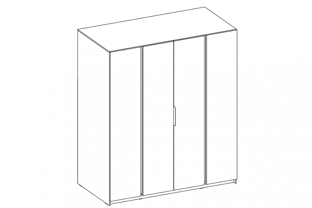 skříň Kaja 4L - 200 cm - Černý skříň Kaja 4L - 200 cm - černá