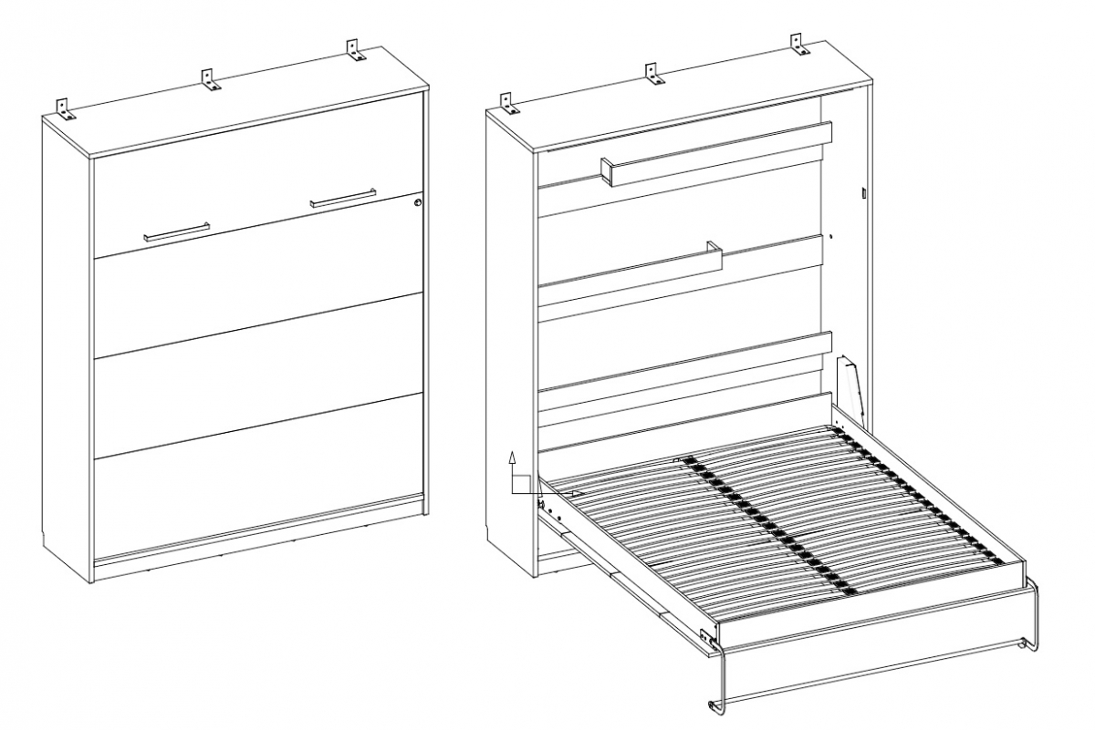 Canapea extensibilă verticală Genius 140x200 - stejar uleiat Polkotapczan pionowy Genius 140x200 - stejar olejowany