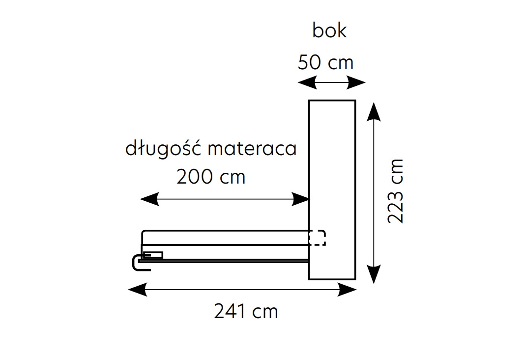 Vertikální sklápěcí postel Genius 120x200 - bílý mat Polkotapczan vertikální Genius 120x200 - bílý mat