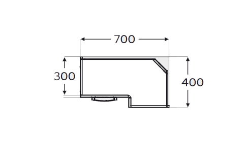 Skříňka kuchyňská závěsná Kammono F11 WRP70x40/71 rohová jednodveřová KAMMONO F11 WRP70x40/71 - Skříňka závěsná rohová jednodveřová