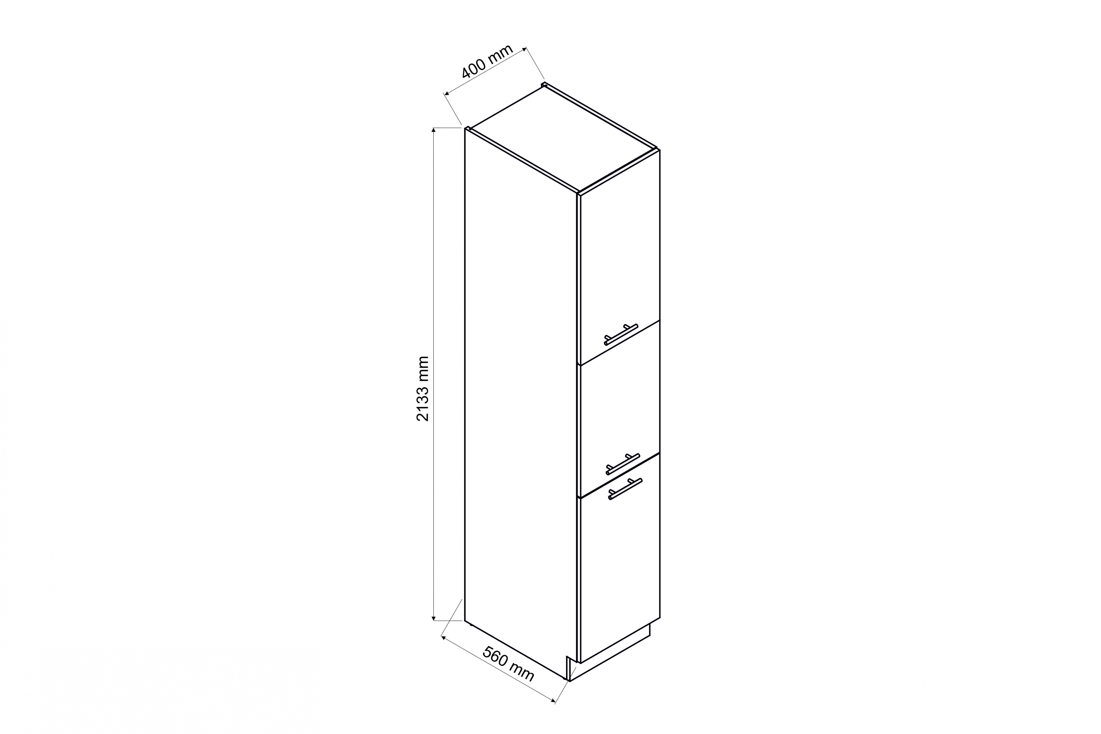 Kuchynský regál Mina D40 SL/2133 P/L - čierny Grášok regál Kuchynský  Mina D40 SL/2133 P/L - Čierny Grášok