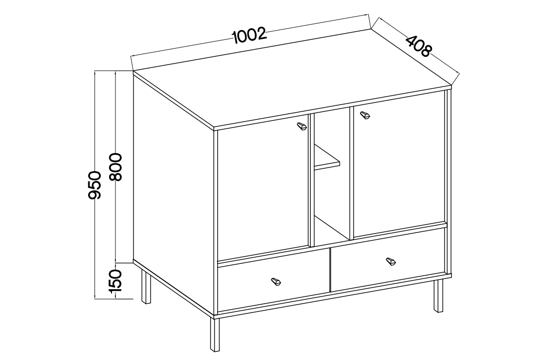 Komoda Lotina II 2F3S so zásuvkami 100 cm - čierny grafit / zlaté nožičky Komoda Lotina II 2F3S so zásuvkami 100 cm - Čierny grafit / zlote nožičky