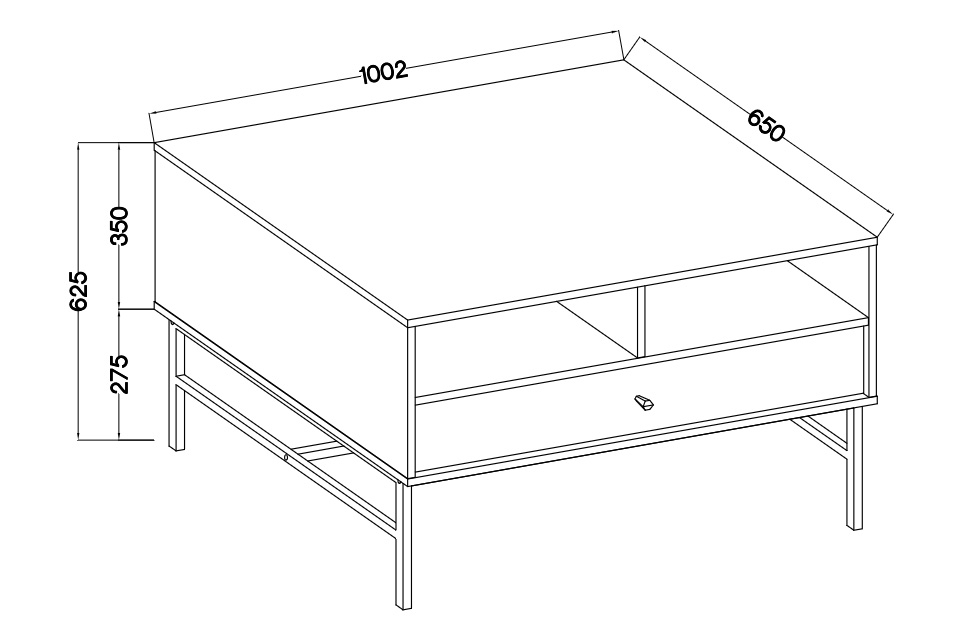 Konferenční stolek Lotina III 1S se zásuvkou 100x65 cm - černý grafit / zlaté nožky stolek kawowy Lotina III 1S z szuflada 100x65 cm - černá grafit / zlote Nohy