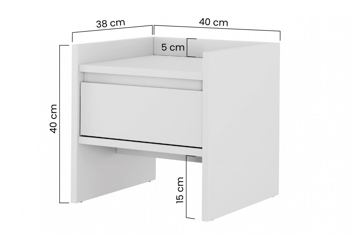 Nočný stolík Zolia so zásuvkou 40 cm - Tmavý orech - Výpredaj expozície Nočný Stolík Zolia szuflada 40 cm - Tmavý orech - Výpredaj expozície